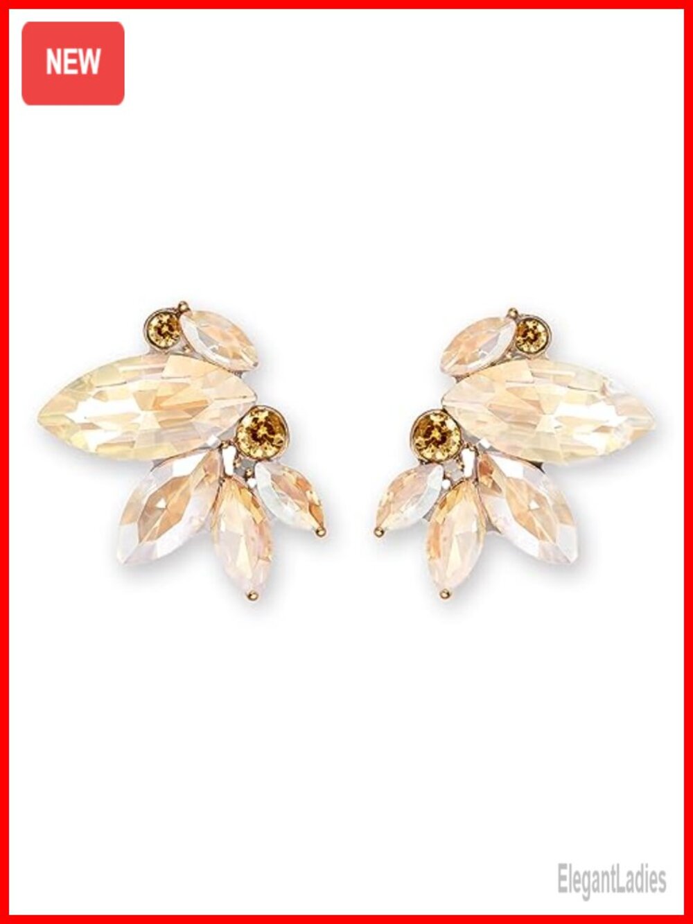 Rhinestone Stud Earrings Zinc Alloy Sparkly Statement Jewelry for Women